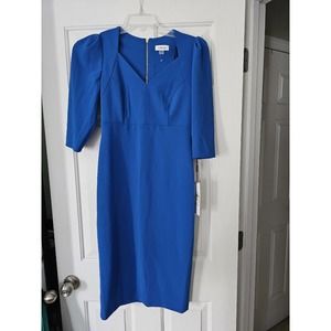Calvin Klein Dress Size 4 Blue Sheath Sweetheart
